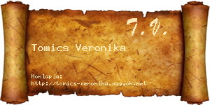 Tomics Veronika névjegykártya